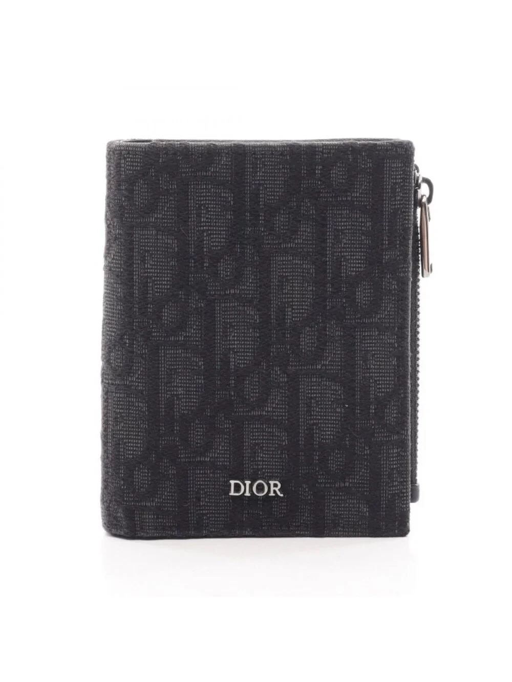 Dior Bifold Wallet Oblique Black Dark Gray